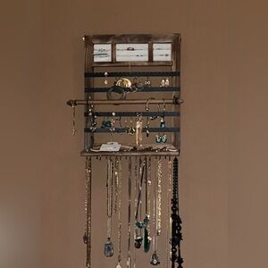 Elegant Wall Jewelry Organizer in Brown and Black